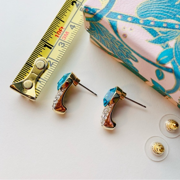 Ocean blue crystal earrings - Picture 5 of 6